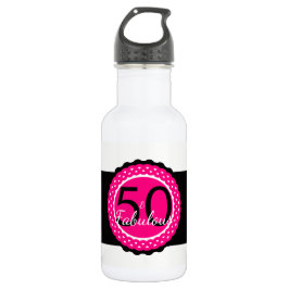 Heet Roze en Zwart 50 & Fabulous Verjaardagscadeau Waterfles