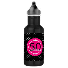 Heet Roze en Zwart 50 & Fabulous Verjaardagscadeau Waterfles