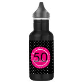 Heet Roze en Zwart 50 & Fabulous Verjaardagscadeau Waterfles (Links)
