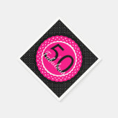 Heet Roze en Zwart 50 & Uitstekend Verjaardagsfees Servet (Hoek)