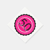 Heet Roze en Zwart 50 & Uitstekend Verjaardagsfees Servetten (Hoek)
