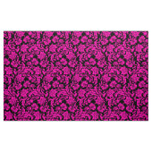 Heet roze en zwart bloemendamast stof (Yard (91,4 cm))