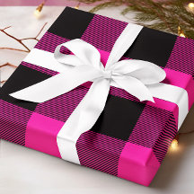Heet roze en zwart Buffalo geruit Kerstmis