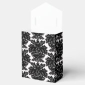 Heet Roze en Zwart Damask Baby shower Bedankdoosjes (Geopend)