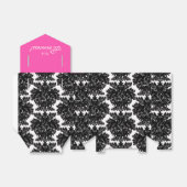 Heet Roze en Zwart Damask Baby shower Bedankdoosjes (Uitgevouwen)