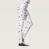 Heet roze en zwart geometrisch driehoekspatroon leggings (Rechts)