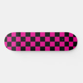 Heet roze en zwart geruit drukwerk persoonlijk skateboard (Horizontaal)