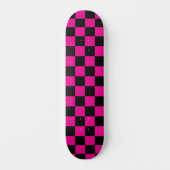 Heet roze en zwart geruit drukwerk persoonlijk skateboard (Voorkant)