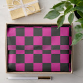 Heet roze en zwart geruit drukwerk  tissuepapier (Geschenk)