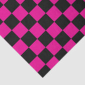 Heet roze en zwart geruit drukwerk  tissuepapier (Detail)