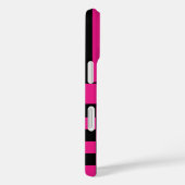 Heet Roze en Zwart Geruit Gestreept Gepersonalisee Case-Mate iPhone Case (Achterkant / Rechts)