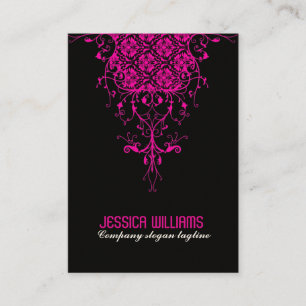 Heet-Roze en zwart-ornament Visitekaartje