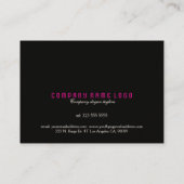 Heet-Roze en zwart-ornament Visitekaartje (Achterkant)