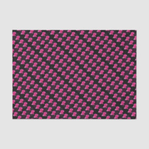 Heet roze en zwart roos motief, tissuepapier