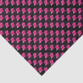 Heet roze en zwart roos motief, tissuepapier (Detail)