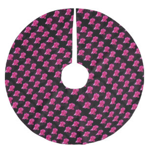 Heet roze en zwart roos patroon, kerstboom rok