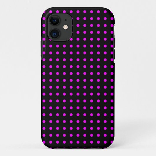 Heet roze en zwart stippenpatroon Case-Mate iPhone case (Achterkant)