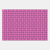 Heet roze en zwart verjaardag inpakpapier vellen (Voorkant)