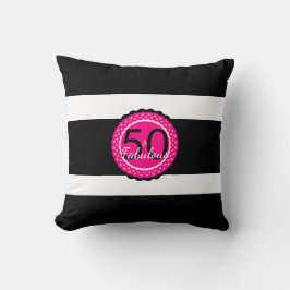 Heet Roze en Zwarte 50 & Fabulous Verjaardagscadea Kussen
