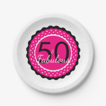 Heet Roze en Zwarte 50 & Fabulous Verjaardagsfeest