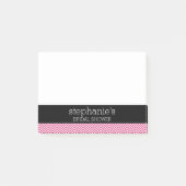 Heet roze en zwarte bruidsfeest chevrons post-it® notes (Voorkant)