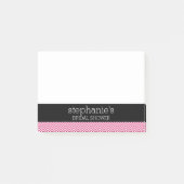 Heet roze en zwarte bruiloftsshower chevrons post-it® notes (Voorkant)