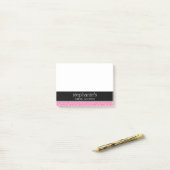Heet roze en zwarte bruiloftsshower chevrons post-it® notes (Op bureau)