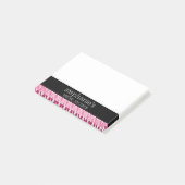 Heet roze en zwarte bruiloftsshower chevrons post-it® notes (Schuin)
