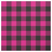 Heet roze en zwarte Buffalo ruitjes Stof (Swatch)