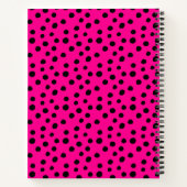 Heet Roze en Zwarte Cheetah Spots Compositie Notitieboek (Achterkant)