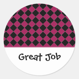 Heet Roze en Zwarte Diamant Motiverend Ronde Sticker