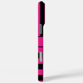 Heet Roze en Zwarte Geruite Gestreepte Gepersonali Case-Mate iPhone Case (Achterkant / Rechts)