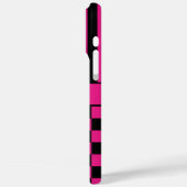 Heet Roze en Zwarte Geruite Gestreepte Gepersonali Case-Mate iPhone Case (Achterkant / Links)