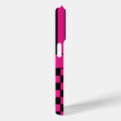 Heet Roze en Zwarte Geruite Gestreepte Gepersonali Case-Mate iPhone Case (Achterkant / Rechts)