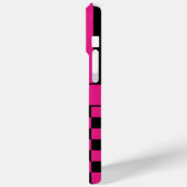 Heet Roze en Zwarte Geruite Gestreepte Persoonlijk Case-Mate iPhone Case (Achterkant / Links)
