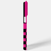 Heet Roze en Zwarte Geruite Gestreepte Persoonlijk Case-Mate iPhone Case (Achterkant / Rechts)