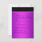 Heet Roze en Zwarte RSVP Kaartje (Achterkant)