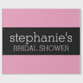 Heet roze en zwarte Vrijgezellenfeesten Chevrons Cadeaupapier (Vlak)