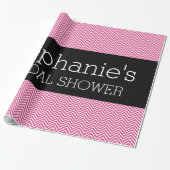 Heet roze en zwarte Vrijgezellenfeesten Chevrons Cadeaupapier (Uitgerold)