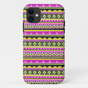 Heet roze etnisch patroon iPhone 11 hoesje