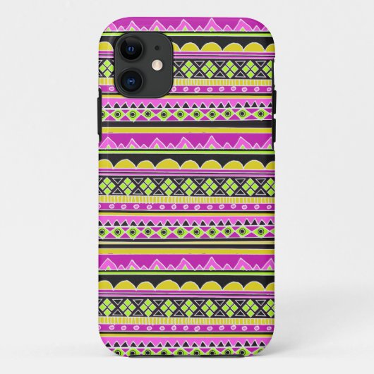 Heet roze etnisch patroon Case-Mate iPhone case (Achterkant)