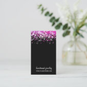 Heet Roze Faux Glitter Signature Oorbel Display Visitekaartje (Staand voorkant)