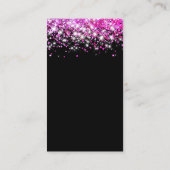Heet Roze Faux Glitter Signature Oorbel Display Visitekaartje (Achterkant)
