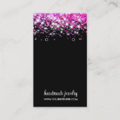 Heet Roze Faux Glitter Signature Oorbel Display Visitekaartje (Voorkant)