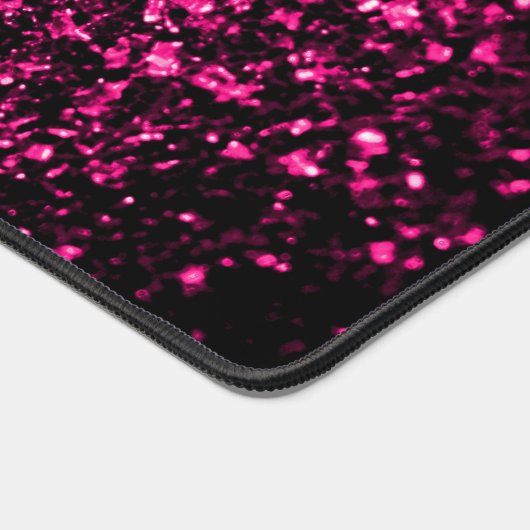 Heet roze faux glitter sparkles bureaumat (Hoek)
