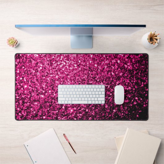 Heet roze faux glitter sparkles bureaumat (Kantoor 1)