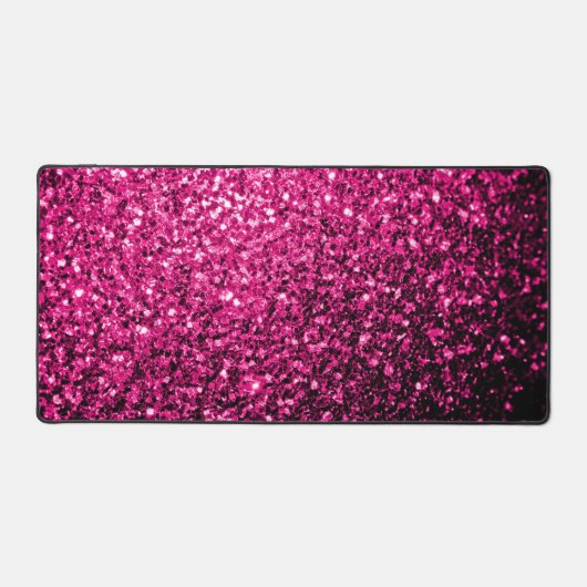 Heet roze faux glitter sparkles bureaumat (Voorkant)