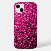 Heet roze faux glitter sparkles Case-Mate iPhone case (Achterkant)