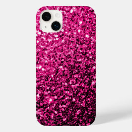 Heet roze faux glitter sparkles Case-Mate iPhone 14 plus hoesje