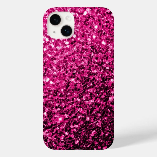Heet roze faux glitter sparkles Case-Mate iPhone case (Achterkant)